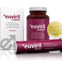 les flacons de euviril, un complément sexuel qui existe sous la forme de capsule ou de tablette effrevescent