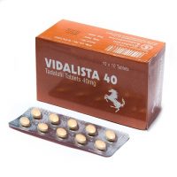 La boite avec un blister du médicament Vidalista 40 mg utilisé contre l'impuissance sexuelle masculine
