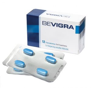 une boite avec des blister du produit Bevitra qui agit contre la dysfonction érectile