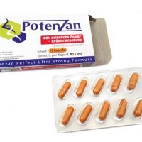 la boite avec un blister de dix pilules de Potenzan, le produit soutenant la performance sexuelle
